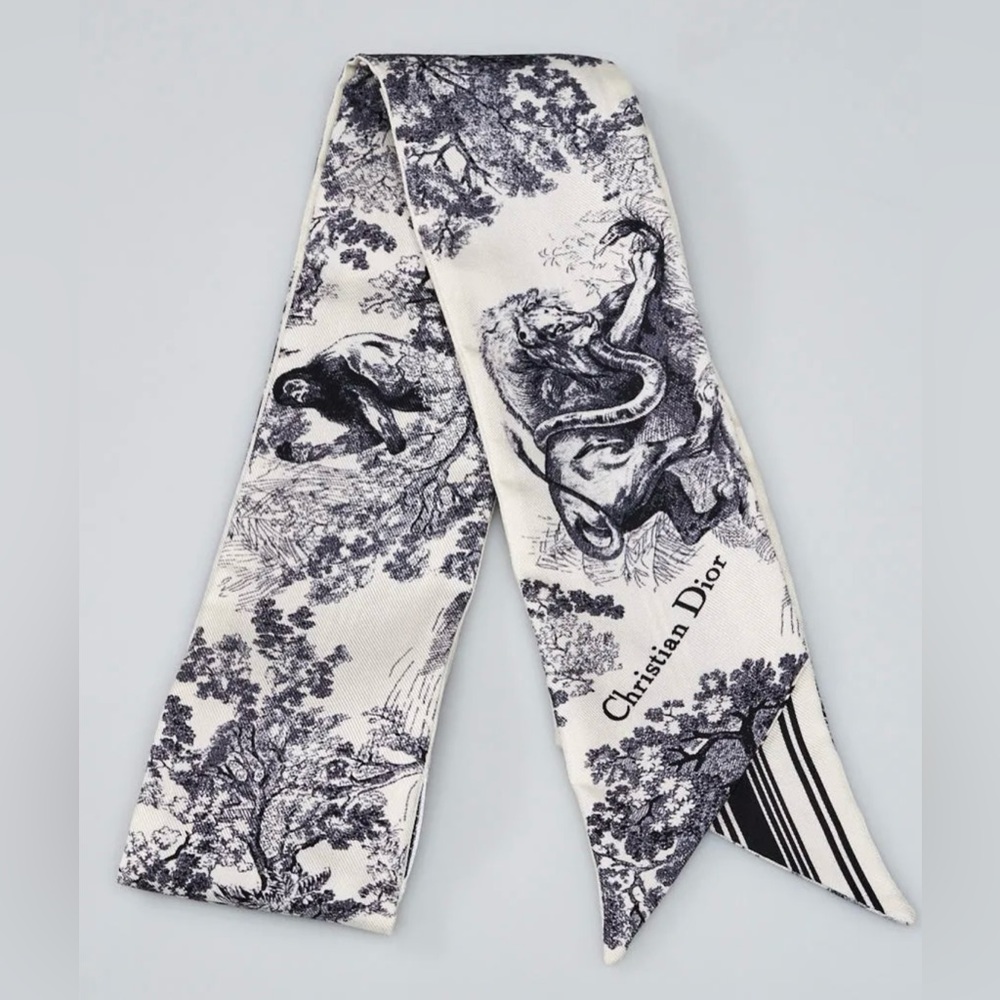 Christian Dior Toile de Jouy Mitzah Scarf in Silk Twilly
